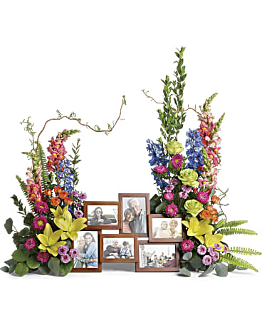 Loving Farewell Photo Tribute Bouquet Flower Arrangement